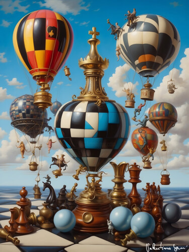 Artes digitais intitulada "Chess dream" por Valentino Sani, Obras de arte originais, Imagem gerada por IA