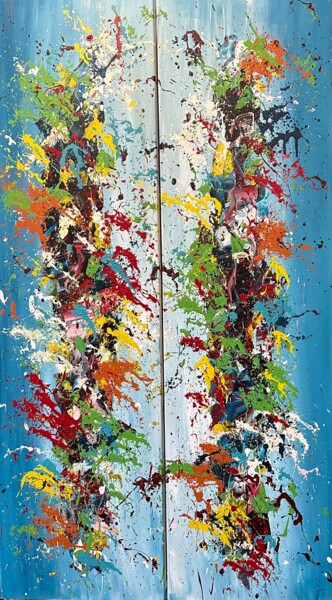 Pintura titulada "Colorful abstract-…" por Valera, Obra de arte original, Acrílico
