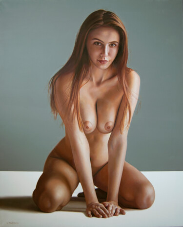 Painting titled "Nude" by Valeri Tsvetkov, Original Artwork, Oil