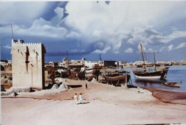 Peinture intitulée "Paysage de Dubai" par Valeri Tsvetkov, Œuvre d'art originale, Huile