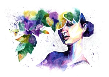 Painting titled "COURAGE - colorful…" by Valeria Amirkhanyan, Original Artwork, Watercolor