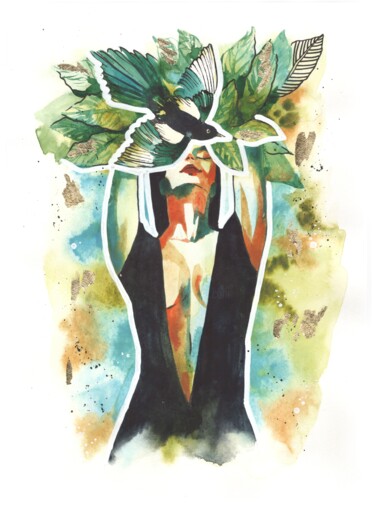 Malerei mit dem Titel "EMPOWERING – colorf…" von Valeria Amirkhanyan, Original-Kunstwerk, Aquarell