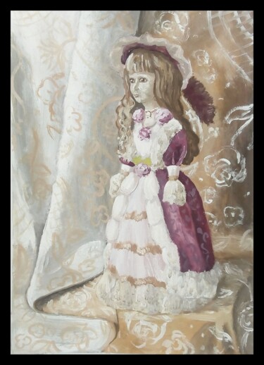 Картина под названием "Фарфоровая кукла" - Валерия Андреева, Подлинное произведение искусства, Гуашь