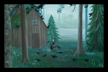 Картина под названием "Повелитель ворон" - Валерия Андреева, Подлинное произведение искусства, Гуашь
