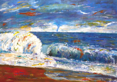 Painting titled "Mare in tempesta" by Valeria Di Blasio, Original Artwork, Acrylic