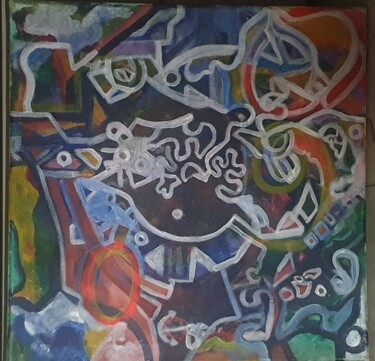 Painting titled "Olam" by Valeria Gallero, Original Artwork, Acrylic Mounted on Wood Stretcher frame
