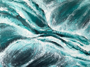 Ζωγραφική με τίτλο "Huge collision azur…" από Valeria Ocean, Αυθεντικά έργα τέχνης, Ακρυλικό Τοποθετήθηκε στο Ξύλινο φορείο…