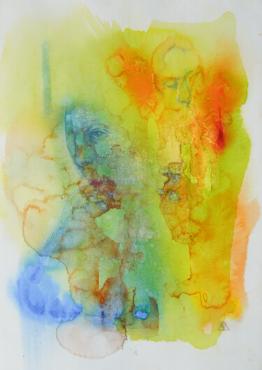 Картина под названием "Immersion in the un…" - Valeria Yscava, Подлинное произведение искусства, Акварель