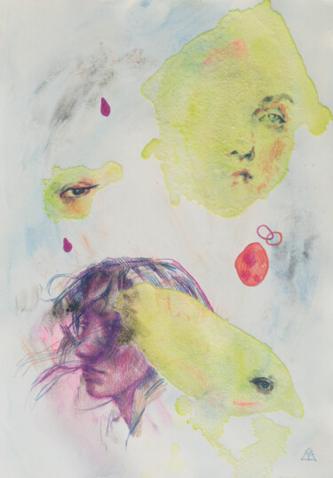 Painting titled "Lemonade vortex" by Valeria Yscava, Original Artwork, Pencil