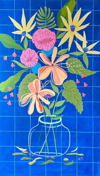 "Azulejos azules Pin…" başlıklı Tablo Valeria Cis tarafından, Orijinal sanat, Akrilik