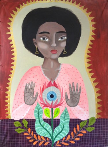 Картина под названием "Amanda Pintura orig…" - Valeria Cis, Подлинное произведение искусства, Акрил