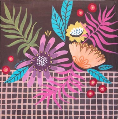 Peinture intitulée "Cuadro de flores mu…" par Valeria Cis, Œuvre d'art originale, Acrylique Monté sur Châssis en bois