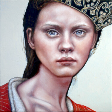 Malerei mit dem Titel "Drama queen" von Valeria Feliú, Original-Kunstwerk, Öl