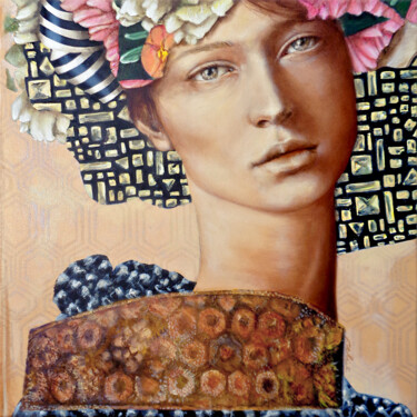 Картина под названием "Portrait III" - Valeria Feliú, Подлинное произведение искусства, Масло