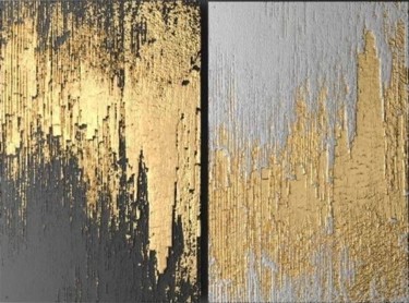 Peinture intitulée "gold-black-grey.jpg" par Valeria, Œuvre d'art originale, Acrylique