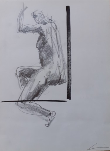 Disegno intitolato ""Corpus,fenêtre"" da Valeria Luccioni, Opera d'arte originale, Matita