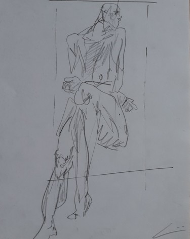 Dessin intitulée ""Corpus: altrove "" par Valeria Luccioni, Œuvre d'art originale, Crayon