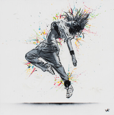 Картина под названием "B-Girl" - Valérian (Valé Stencil), Подлинное произведение искусства, Акрил
