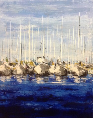 Pittura intitolato "barche" da Valeriano Lessio, Opera d'arte originale
