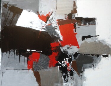 Pittura intitolato "rosso e nero" da Valeriano Lessio, Opera d'arte originale, Smalto