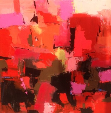 Pittura intitolato "rosso" da Valeriano Lessio, Opera d'arte originale, Smalto