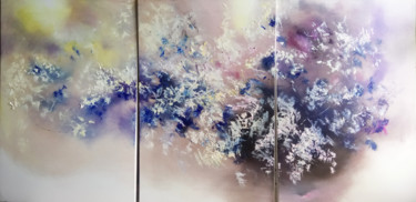 Florescence: Triptych Painting titled "Florescence: Tripty…" by Valeriia Radziievska, Original Art, Oil Mounted on Stretcher frame