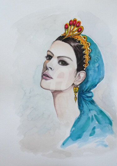 Painting titled "SULTANA" by Valeria Belogurova, Original Artwork, Watercolor