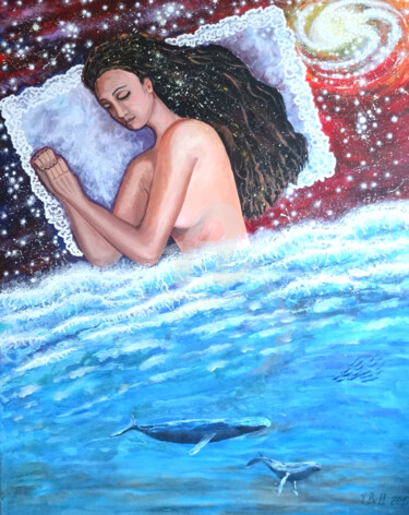 Malerei mit dem Titel "Sleeping" von Valeria Belogurova, Original-Kunstwerk, Acryl