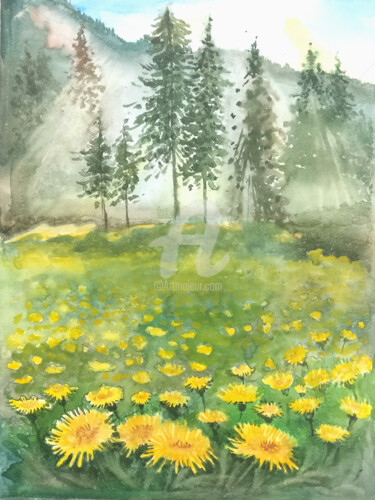 Painting titled "Purity of Nature, m…" by Valeria Belogurova, Original Artwork, Watercolor
