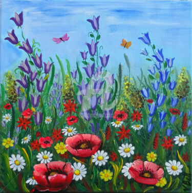 Peinture intitulée "Meadow flowers, pop…" par Valeria Belogurova, Œuvre d'art originale, Acrylique