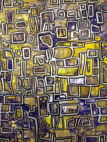 Painting titled "Abstrait 116" by Valerie Castets, Original Artwork, Acrylic