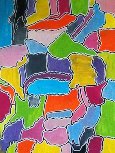 Painting titled "Abstrait 120" by Valerie Castets, Original Artwork, Acrylic