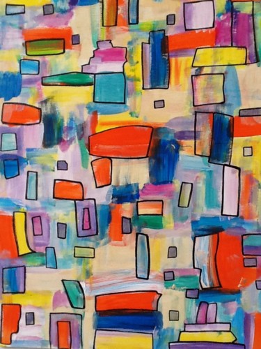 Painting titled "Abstrait 138" by Valerie Castets, Original Artwork, Acrylic