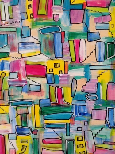 Painting titled "Peinture abstraite…" by Valerie Castets, Original Artwork, Acrylic