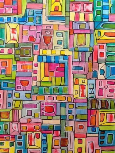 Peinture abstraite 144 Painting titled "Peinture abstraite…" by Valerie Castets, Original Art, Acrylic
