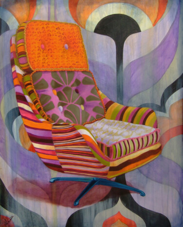Peinture intitulée "Fan des seventies" par Valerie Andriantsiferana, Œuvre d'art originale, Acrylique Monté sur Châssis en b…