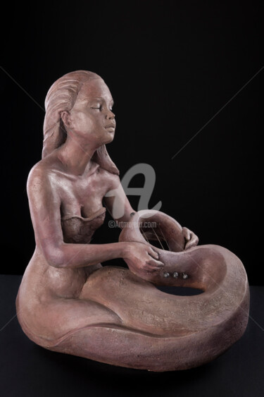 Sculpture titled "La Mystérieuse mélo…" by Valerie Barrault, Original Artwork, Clay