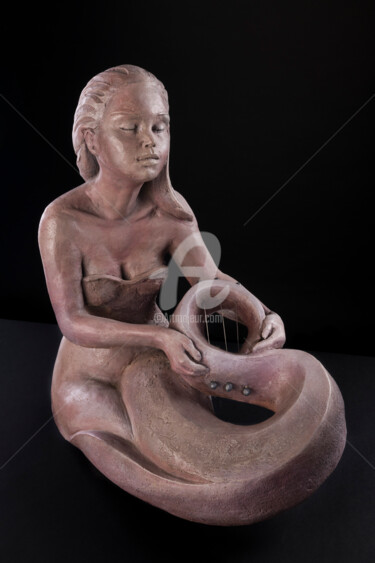 Sculpture titled "La Mystérieuse mélo…" by Valerie Barrault, Original Artwork, Clay