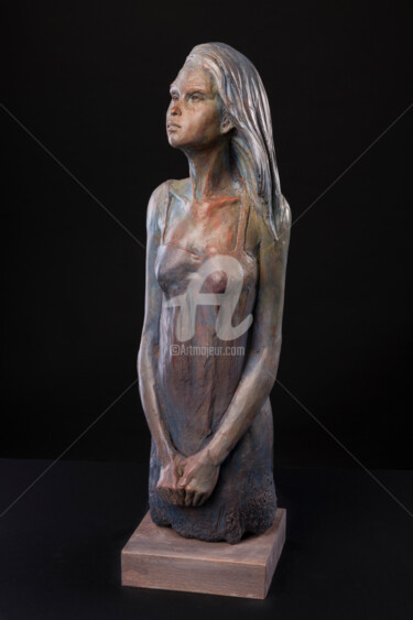 Sculpture titled "Vent du large." by Valerie Barrault, Original Artwork, Clay