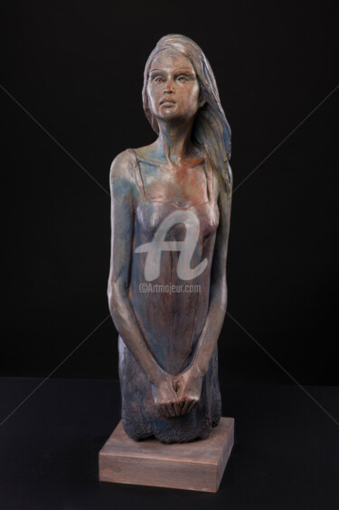 Sculpture titled "Vent du large.." by Valerie Barrault, Original Artwork, Clay