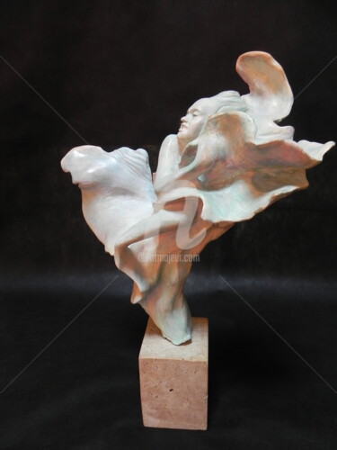 Sculpture titled "Ange des Océans" by Valerie Barrault, Original Artwork, Clay