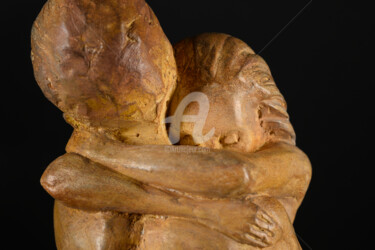 Скульптура под названием "Nous deux.." - Valerie Barrault, Подлинное произведение искусства, Терракота