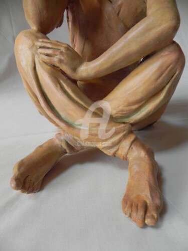 Sculpture titled "Fais un voeu" by Valerie Barrault, Original Artwork, Ceramics