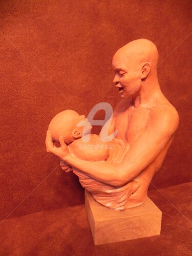 Sculpture titled "Mon Fils" by Valerie Barrault, Original Artwork, Ceramics