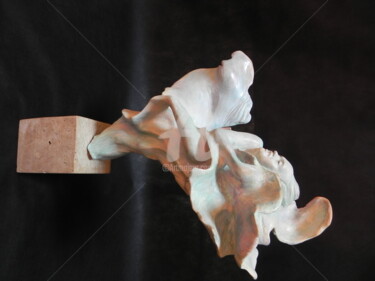 Sculpture titled "ange-de-cote1.jpg" by Valerie Barrault, Original Artwork, Ceramics