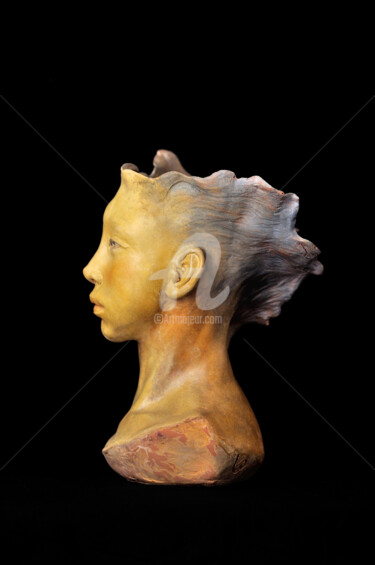 Sculpture intitulée "princesse-deokman-d…" par Valerie Barrault, Œuvre d'art originale, Céramique