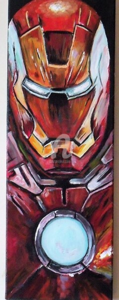 Painting titled "IronMan" by Valérie Barrett, Original Artwork, Acrylic Mounted on Wood Stretcher frame