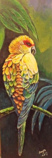 Картина под названием "Sun Parrot" - Valérie Barrett, Подлинное произведение искусства, Акрил