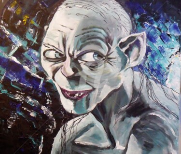 Painting titled "Gollum" by Valérie Barrett, Original Artwork, Acrylic