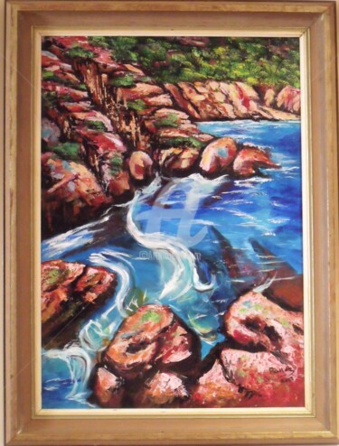 Painting titled "Cap Esterel" by Valérie Barrett, Original Artwork, Acrylic